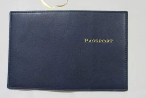 Passport Case Cover Leather Harrods of London New Navy Blue - Picture 1 of 9