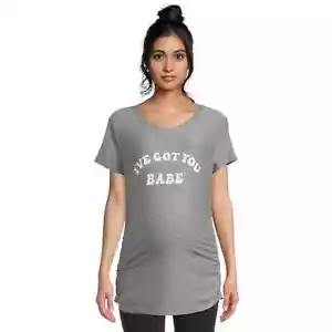 Time and Tru Women's size S 4-6 Maternity Graphic T-Shirt, Gray NWT - Picture 1 of 6