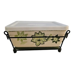 Temptations Bakeware Monaco 1 Qt Baker with Wire Basket Glass Hot Plate & Lid - Picture 1 of 16