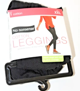 No nonsense Women's Basic Black  All Day Comfort Cotton Leggings M-XXL PDS/PDI - Picture 1 of 11