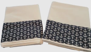 2 fundas de almohada blancas personalizadas adorme es azul con anclajes blancos 20 X 30 Stan/queen  - Imagen 1 de 6