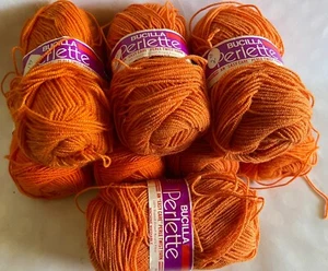 Lote de 8 Skeins Plus Bolas Extra Bucilla Perlette Hilo Torcido 10 Naranja Acrílico - Imagen 1 de 5