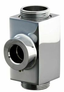 Porcher CYGNET-TWIN SHOWER RAIL SQUARE UPPER BRACKET Chrome - Picture 1 of 1