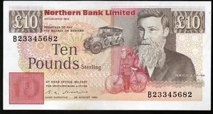 northern bank ltd belfast £10 Ten pounds real money 1988 1989 1990 1993 1996 - Picture 1 of 1