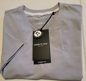 NWT Kenneth Cole Techni-Cole T-shirt Mens Small Short Sleeve V Neck GREY - Picture 1 of 5
