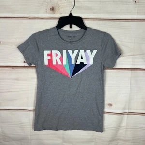 Crewcuts Top Girls XL Gray Friyay T-Shirt Graphic Tee Crew Neck Short Sleeve - Picture 1 of 6