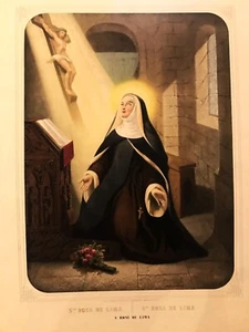 Santa Rosa de Lima.Litografia original. Turgis Paris 1840-50 - Bild 1 von 1