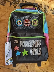 Vintage Y2K Powerpuff Girls Suitcase Backpack Wheels Carry On Luggage New - Picture 1 of 6
