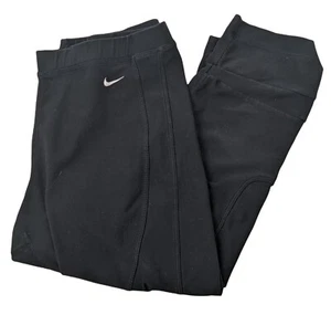 Nike Capri Leggings Womens S Black Drawstring Athletic Gym Workout Running - Picture 1 of 6