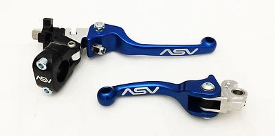 Paquete de pares de palancas de embrague de freno delantero ASV F3 azul Yamaha YZ 65 80 85 125 250 Foto 1 de 4