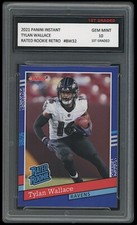 TYLAN WALLACE 2021 PANINI INSTANT 1ST GRADED 10 RATED RETRO ROOKIE CARD RAVENS