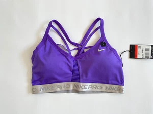 NIKE PRO INDY AEROADAPT LIGHT SUPPORT SPORTS TRAINING BRA PURPLE BV6342-550 L - Picture 1 of 7