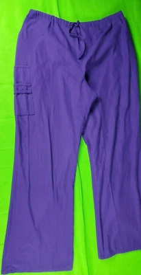 Pantalones exfoliantes cintura elástica pierna acampanada morada sin marca talla L 36+W 29L Foto 1 de 4