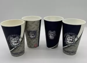 4 bicchieri da basket vintage Connecticut Huskies - Foto 1 di 5