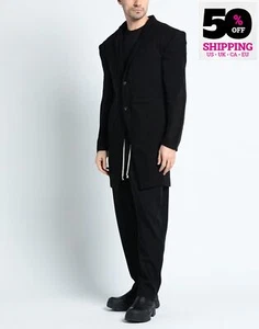 RRP €4040 RICK OWENS EDFU Silk Transtatlin Coat IT48 US38 S Structured Shoulders - Picture 1 of 8