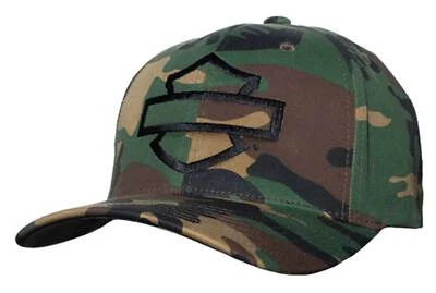 Harley-Davidson Men's Find Me B&S Logo Stretch Fit Baseball Cap - Camo Pattern - Image 1 of 2
