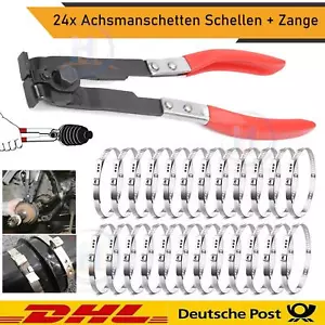 24x Schellen 60-124mm Für Achsmanschetten Klemmschelle + Schlauchklemmen Zange - Bild 1 von 14