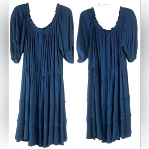 City Chic Teal Peasant Dress Size Large - Picture 1 of 12