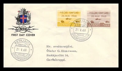 Iceland 1968 FDC, The Right Hand Traffic Change. Lot # 3. - Image 1 of 2