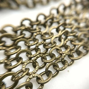 Plated Textured Round Link Brass Chain 5mm (Sold By The Foot) (BRZ23) - Picture 1 of 10