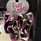FUR FLOPS NWT! Small Size M 7/8 Fur Flops Fuzzy Flip Flop Sandals Slip On!