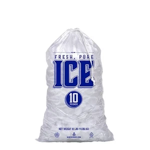 Ice Bags - Drawstring - Fresh, Pure Ice Graphic - 10 lb - 500/case - Picture 1 of 2