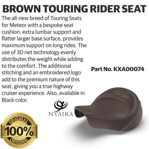 Brown Touring Rider Seat Fit For Royal Enfield Meteor 350 - KXA00074 - Picture 1 of 5