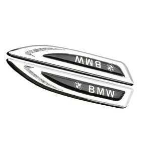 2x For BMW logo emblema distintivo sticker WING pugnale adesivo argento auto - Foto 1 di 6