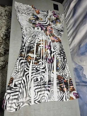 🔥 Vestido Unity World Wear hasta la rodilla para mujer grande con cuentas cuello redondo mariposa Foto 1 de 4