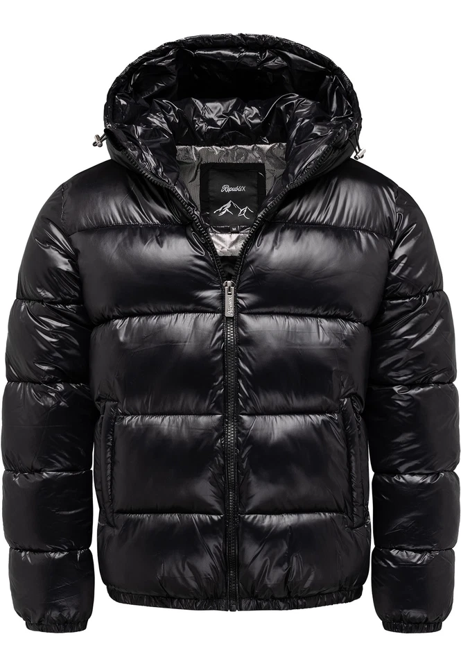 Herren Glanz Puffer Winter Jacke für Männer mit Kapuze RJ-8027 - Bild 1 von 1