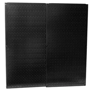 32 Zoll x 32 zoll Gesamtgröße schwarz Metall Lochwand Pack mit zwei 32 Zoll x 16 zoll - Bild 1 von 8