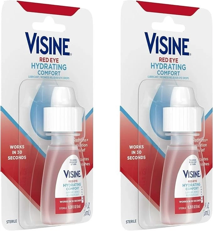 Gotas para ojos para aliviar el enrojecimiento Visine lubricante avanzado 2 paquetes, 0,28 fl oz Foto 1 de 3