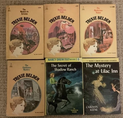 Lot of 6 Vintage Girl Detective Mystery Books: 4 Trixie Belden & 2 Nancy Drew - Image 1 of 4
