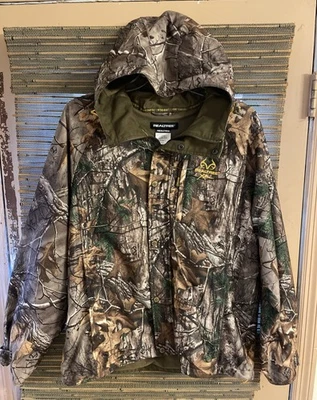 REALTREE Microban Scent Control Hooded Camo Jacket Zip+Snap Mens L  (42-44) NWOT - Image 1 of 4