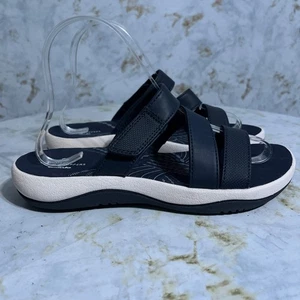 Clarks Sunmaze Damenschuhe Größe 7M blaue bequeme Cloudsteppers-Sandalen mit Riemchen - Bild 1 von 10