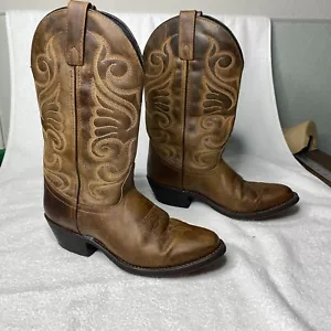 Laredo Western Cowboy Boots Womens 6.5M Brown Leather Tremaine Square Toe 51085 - Picture 1 of 10
