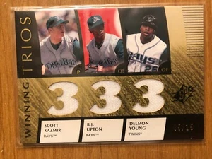 08 SPx Winning Trios triple GU jersey card Kazmir/ BJ Upton / Delmon Young 05/15 - Picture 1 of 1