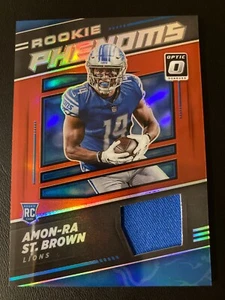 2021 Donruss Optic Rookie Phenoms Materials Red Prizm Amon-Ra St. Brown - Picture 1 of 2