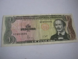 DOMINICAN REPUBLIC Un Peso Oro 1984 Vega & Abinader sigs, P#126a, Duarte y Diaz - Picture 1 of 7