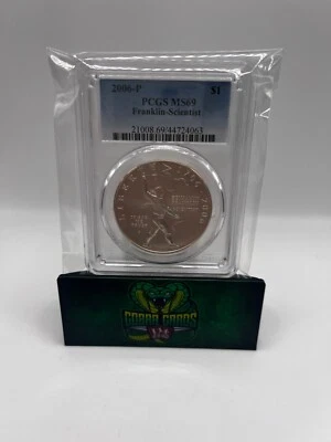 2006-P BENJAMIN FRANKLIN SCIENTIST SILVER DOLLAR! ~  PCGS MS69! - Image 1 of 2