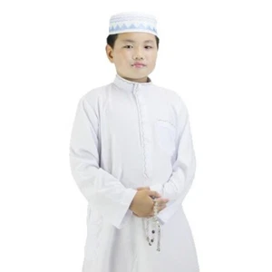 Boy Arab Robe Islamic Clothing Maxi Thobe Kaftan Dishdasha Arabic Children White - Picture 1 of 11
