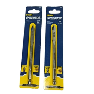 2 Pack Irwin 3/8" x 6" Long Spade Paddle Flat Drill Bit Speedbor Impact 88806 - Picture 1 of 5