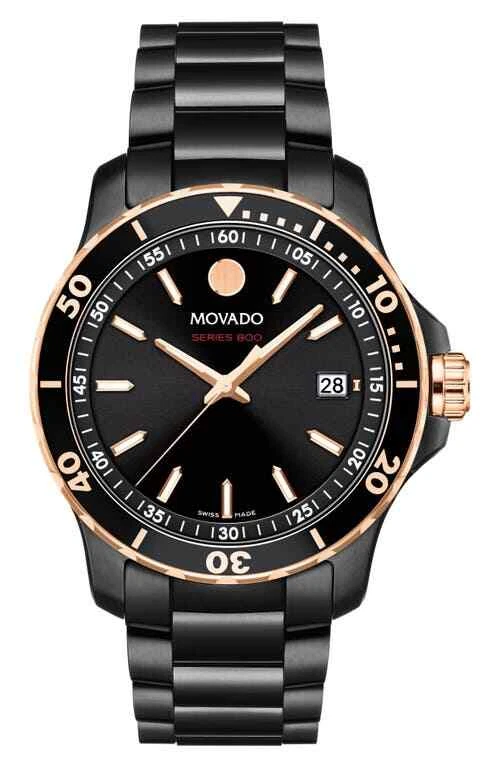 Movado Series 800 Quartz Black Dial Men's Watch 2600162