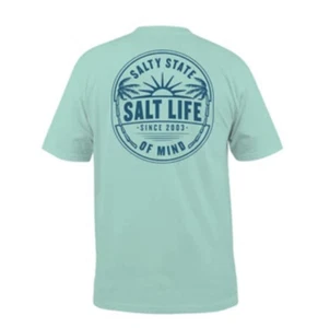 SALT LIFE ArublBlue "SUNRISE PALMS" Salado Estado de Mente S/S HOMBRE GRANDE NUEVO CON ETIQUETAS - Imagen 1 de 2