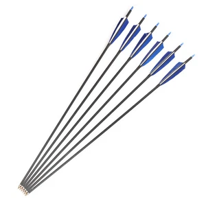 6Pcs 30'' Carbon Arrow Sp600 7.8mm Real Turkey Feather Archery Hunting Practice - Picture 1 of 10