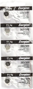 5PC Energizer 393 309 SR754W Silver Oxide Battery High-Drain 1.55V Cells 393/309 - Picture 1 of 2