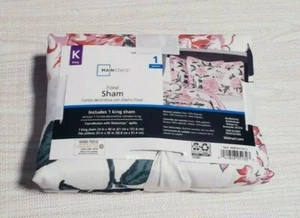 Mainstays Floral Quilted Pillow Cover Sham Brand New King Size 1 Piece - Picture 1 of 3
