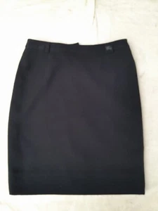 Vintage Burberry Skirt Womens 32in Black Embroidered Logo EU46 Made in Spain - Picture 1 of 10