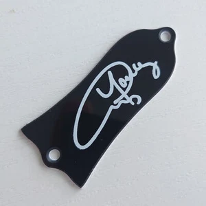Truss Rod Abdeckplatte Gitarre Standardteile 2-lagig schwarz Angus Young signiert - Bild 1 von 5