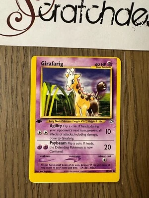 ERROR Miscut Misprint - OC Pokemon GIRAFARIG - Neo Genesis 1st Edition - 58/111 - Image 1 of 3